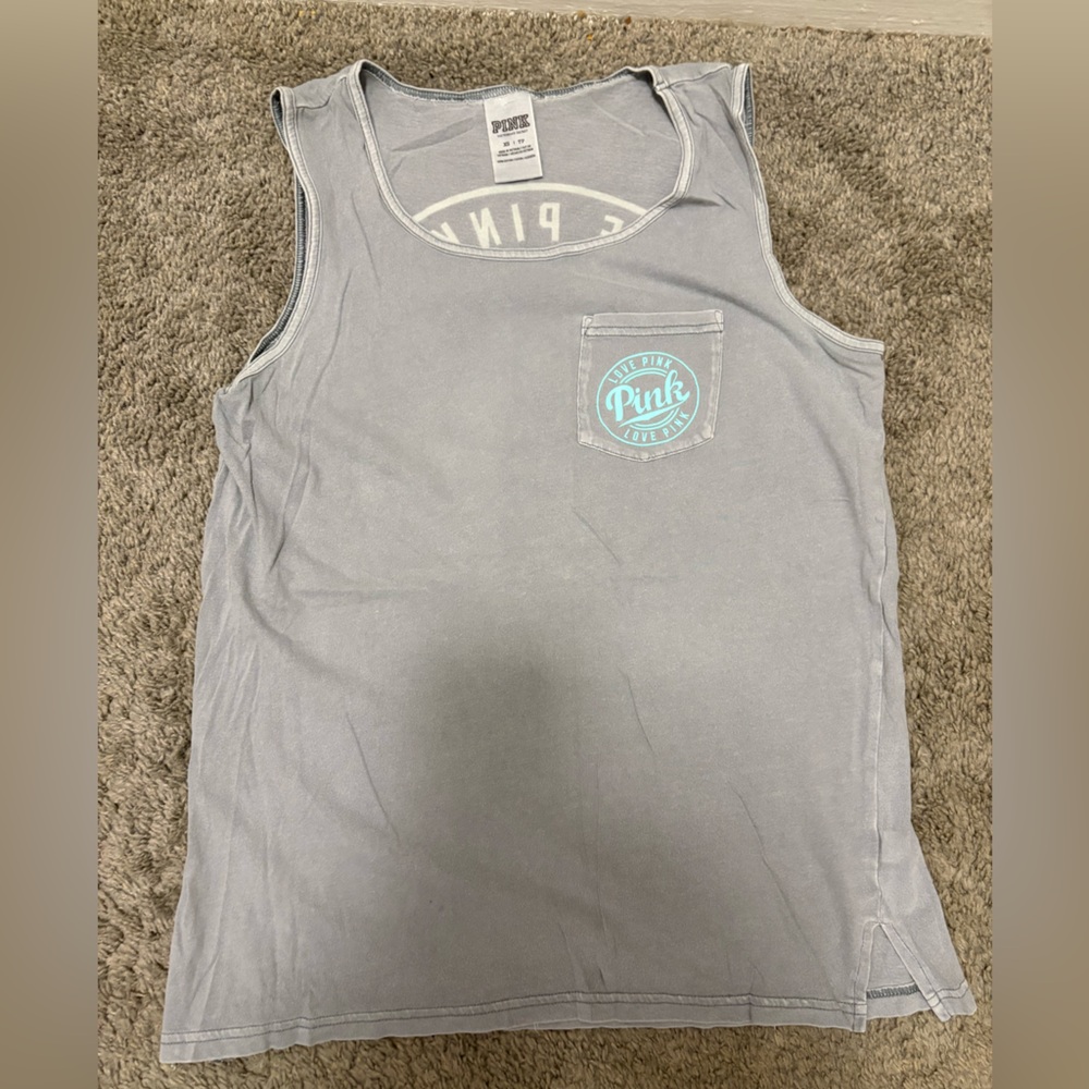 PINK Victoria's Secret Light Gray Tank Top